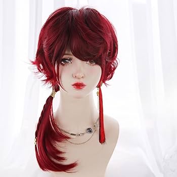 Rei　ウィッグご確認ページ Amazon.co.jp: SCORRO ロングカーリーウィッグ 赤と黒のカラー